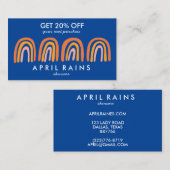 Chic Simple Pink Oranje Blue Rainbows Kortingskaartje (Voorkant / Achterkant)