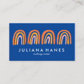 Chic Simple Pink Oranje Blue Rainbows Visitekaartje (Voorkant)