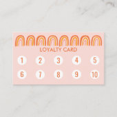 Chic Simple Pink Oranje Rainbows 10 Klantenkaartje (Voorkant)