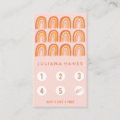 Chic Simple Pink Oranje Rainbows Social Icons Klantenkaartje (Voorkant)