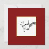Chic Simple Red Gold en zwarte tekst Bedankkaart (Voorkant)