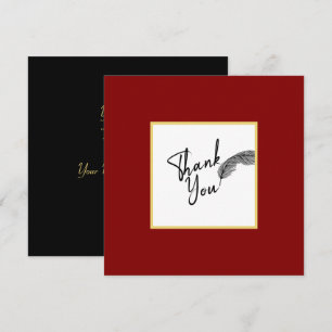 Chic Simple Red Gold en zwarte tekst Bedankkaart