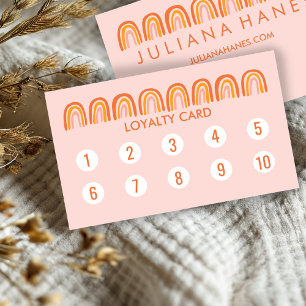 Chic Simple Roze Oranje Regenbogen 10 Klantenkaartje