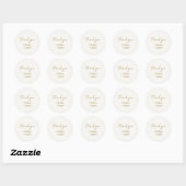 Chic Simple Script Dank u voor uw bruiloft Ronde Sticker (Vel)