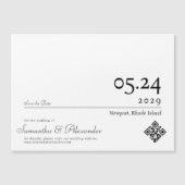 Chic Simple Script Non-Photo Wedding Sla de datum  Magnetische Uitnodiging (Voorkant)