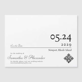 Chic Simple Script Non-Photo Wedding Sla de datum  Magnetische Uitnodiging