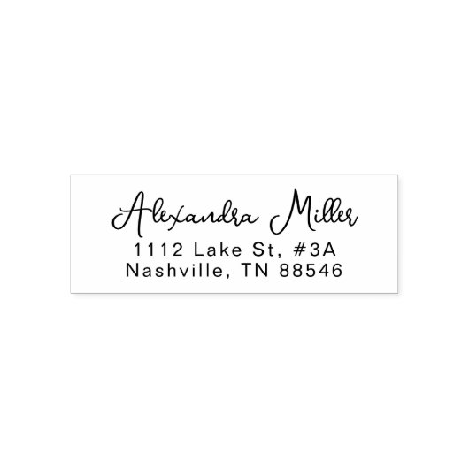 Chic Simple Script Self Inking Address Stamp Zelfinktende Stempel (Design)