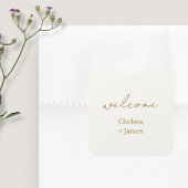 Chic Simple Script Welkom bruiloft Vierkante Sticker