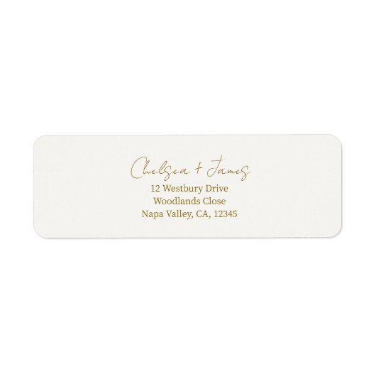 Chic Simple Script Welkom Trouwadres Etiket (Voorkant)