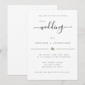 Chic Simple Waterverf Greenery Wedding Invitation Kaart (Voorkant / Achterkant)