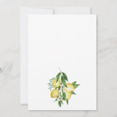 Chic Simple Waterverf Lemon Citrus Vrijgezellenfee Kaart (Achterkant)