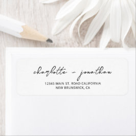 Chic Simple Wedding Return-adres Etiket