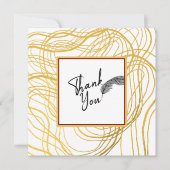 Chic Simple White Gold- en zwarte tekst Bedankkaart (Voorkant)