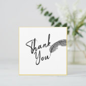 Chic Simple White Gold- en zwarte tekst Bedankkaart (Staand voorkant)