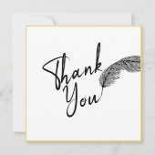 Chic Simple White Gold- en zwarte tekst Bedankkaart (Voorkant)
