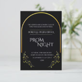 Chic Simplicity: Black Minimalist Prom Night Kaart (Staand voorkant)