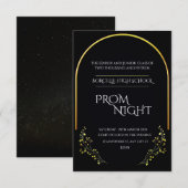 Chic Simplicity: Black Minimalist Prom Night Kaart (Voorkant / Achterkant)