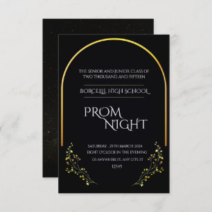 Chic Simplicity: Black Minimalist Prom Night Kaart