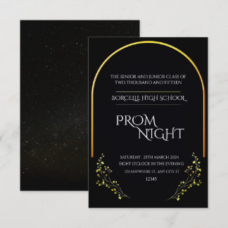 Chic Simplicity: Black Minimalist Prom Night Kaart