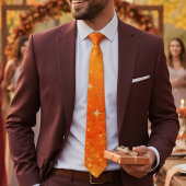 Chic sinaasappel glitter ombre sparkle bruiloft stropdas