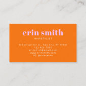 Chic Sinaasappel Modern Haarstylist Visitekaartje (Achterkant)