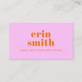 Chic Sinaasappel Modern Haarstylist Visitekaartje (Voorkant)