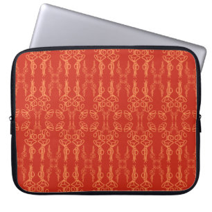 Chic-Sinaasappel op laptophoes met rode paprika Laptop Sleeve