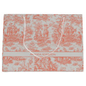 Chic sinaasappel toile de jouy groot cadeauzakje (Voorkant)