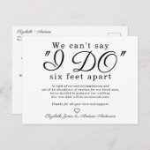 Chic Six Feet Apart Uitgesteld Veranderingsdatum T Aankondigingskaart (Voorkant / Achterkant)