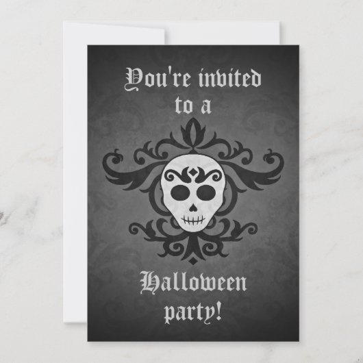 Chic skull Halloween Kaart (Voorkant)