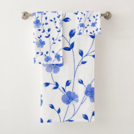 Chic Sky Blue Daisy Floral Bad Handdoek