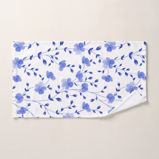 Chic Sky Blue Daisy Floral Bad Handdoek (Handdoek)
