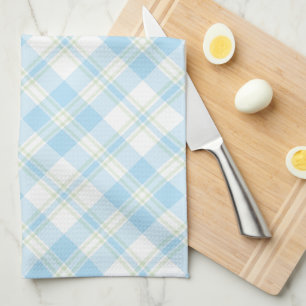 Chic Sky Blue en White Check Kitchen Towel Theedoek