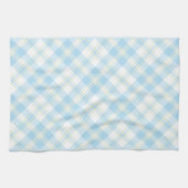 Chic Sky Blue en White Check Kitchen Towel Theedoek (Horizontaal)