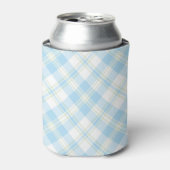 Chic Sky Blue en White Check Koelbox Blikjeskoeler (Blikje Voorkant)