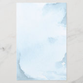 Chic Slate Blue Mountains Script Weddenmenu (Achterkant)