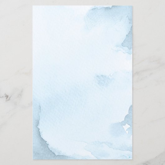 Chic Slate Blue Mountains Script Weddenmenu (Achterkant)