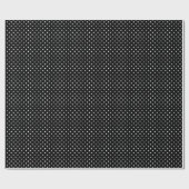 Chic Small White Polka-punten zwarte achtergrond Cadeaupapier (Vlak)
