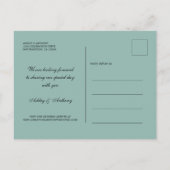 Chic Smaragd en Roze Bloemige Elegante Save the Da Aankondigingskaart (Achterkant)