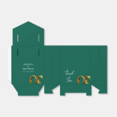 Chic smaragdgroene gouden ringen bruiloft bedankdoosjes (Uitgevouwen)