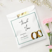 Chic smaragdgroene gouden ringen bruiloft bedankzakje (Gezegeld)