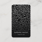 Chic Smiling Face Melting Smile Pattern Black Visitekaartje (Voorkant)