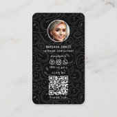Chic Smiling Face Melting Smile Pattern Black Visitekaartje (Achterkant)