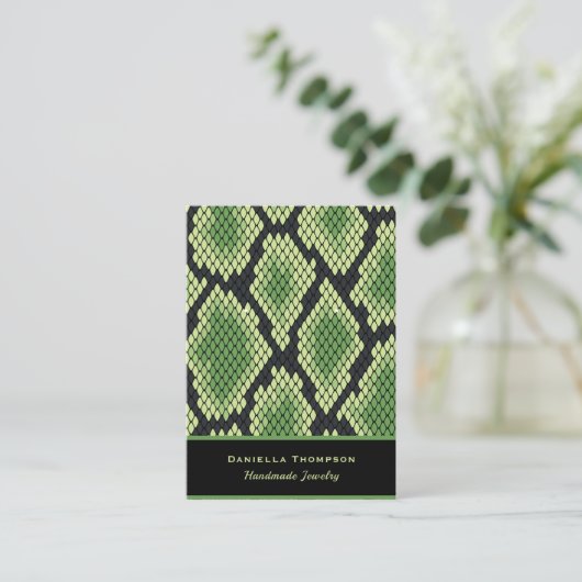 Chic Snake Print Pattern Visitekaartje (Staand voorkant)