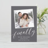Chic Snapshot Photo Verloving Aankondiging (Staand voorkant)