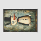 Chic Sneeuwman, Top Hat, Bow Stropdas BA5 Decoupag Tissuepapier (Voorkant)