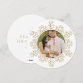 Chic Snowflake | Vakantiefotokaart Feestdagenkaart (Voorkant / Achterkant)