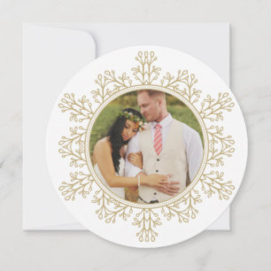 Chic Snowflake Vakantiefotokaart Feestdagenkaart