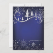 Chic Snowflakes Christmas Trees Holiday Party Kaart (Achterkant)