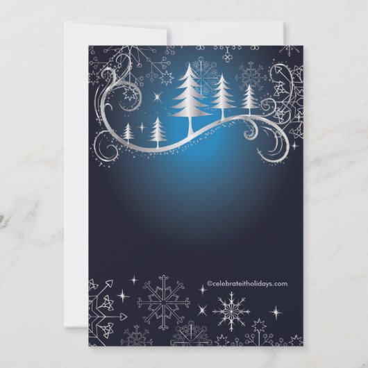 Chic Snowflakes kerstbomen feestdag Kaart (Achterkant)
